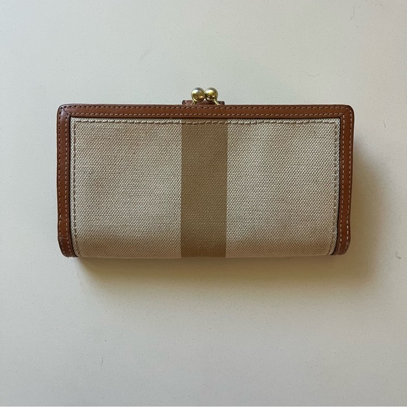 Vintage Coach Signature Horse & Carriage Wallet, Bleecker Tattersall Lining - Picture 2 of 8